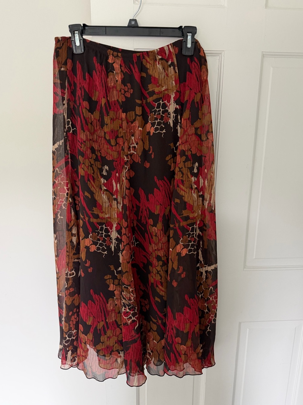 Ruby Road Women's Red & Brown Floral Midi Skirt